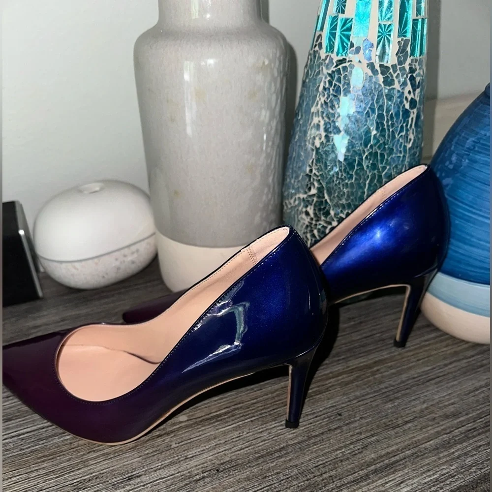 Sophisticated Purple Heels with Glossy Finish